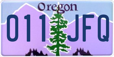 OR license plate 011JFQ