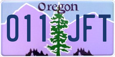 OR license plate 011JFT