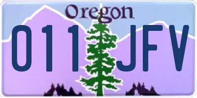 OR license plate 011JFV