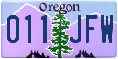 OR license plate 011JFW