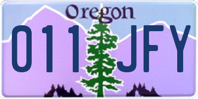 OR license plate 011JFY