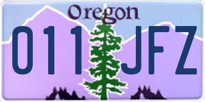 OR license plate 011JFZ