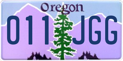 OR license plate 011JGG