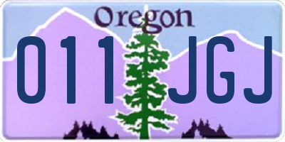 OR license plate 011JGJ