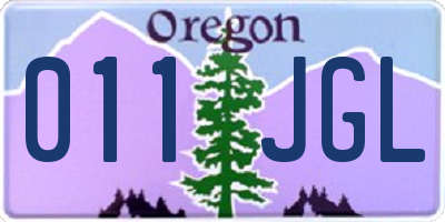 OR license plate 011JGL