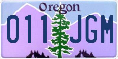 OR license plate 011JGM