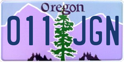 OR license plate 011JGN