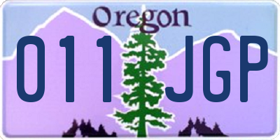 OR license plate 011JGP