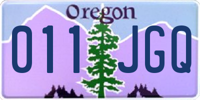 OR license plate 011JGQ