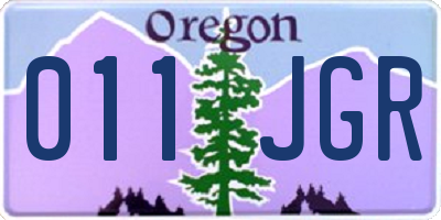 OR license plate 011JGR