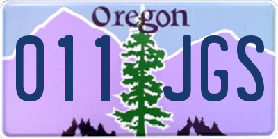 OR license plate 011JGS