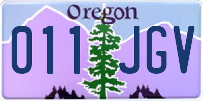 OR license plate 011JGV