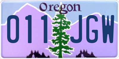 OR license plate 011JGW