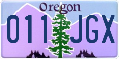 OR license plate 011JGX