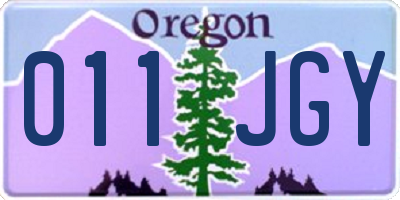 OR license plate 011JGY