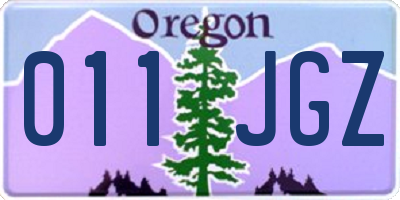 OR license plate 011JGZ