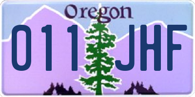 OR license plate 011JHF