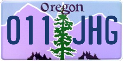 OR license plate 011JHG