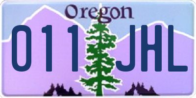 OR license plate 011JHL