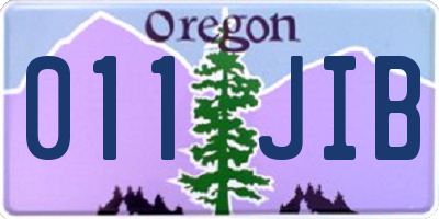 OR license plate 011JIB