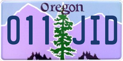 OR license plate 011JID