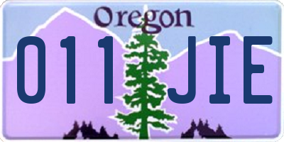 OR license plate 011JIE