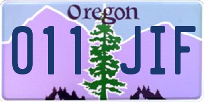 OR license plate 011JIF