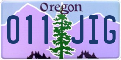 OR license plate 011JIG