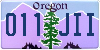 OR license plate 011JII