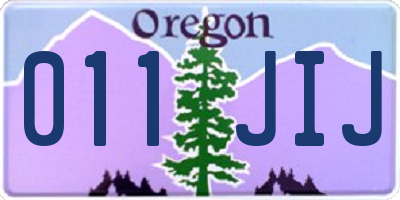 OR license plate 011JIJ