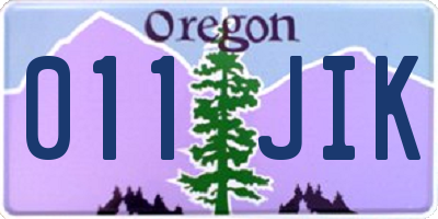 OR license plate 011JIK