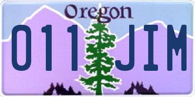 OR license plate 011JIM