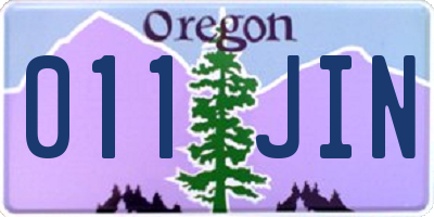 OR license plate 011JIN