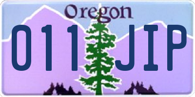 OR license plate 011JIP