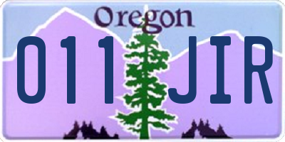 OR license plate 011JIR