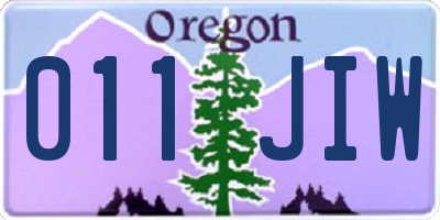 OR license plate 011JIW