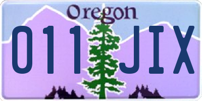 OR license plate 011JIX