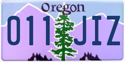 OR license plate 011JIZ