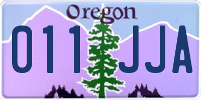 OR license plate 011JJA