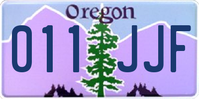 OR license plate 011JJF