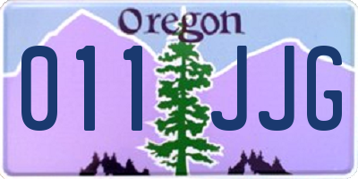 OR license plate 011JJG