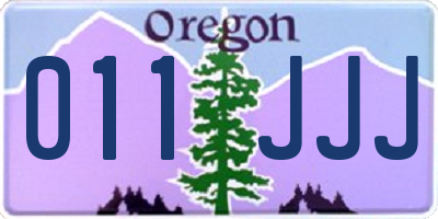OR license plate 011JJJ