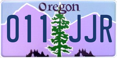 OR license plate 011JJR