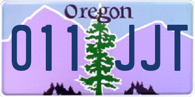 OR license plate 011JJT