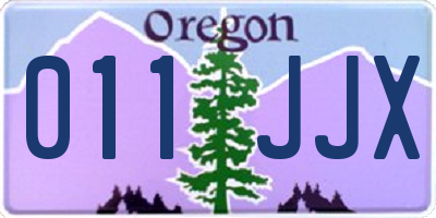 OR license plate 011JJX
