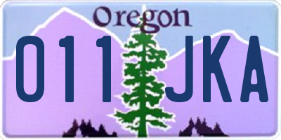OR license plate 011JKA