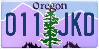 OR license plate 011JKD