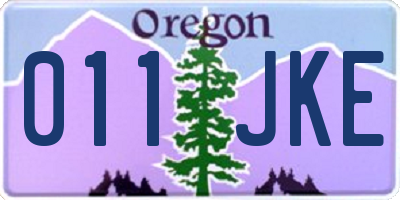 OR license plate 011JKE