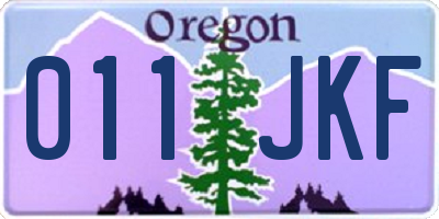 OR license plate 011JKF