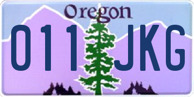 OR license plate 011JKG